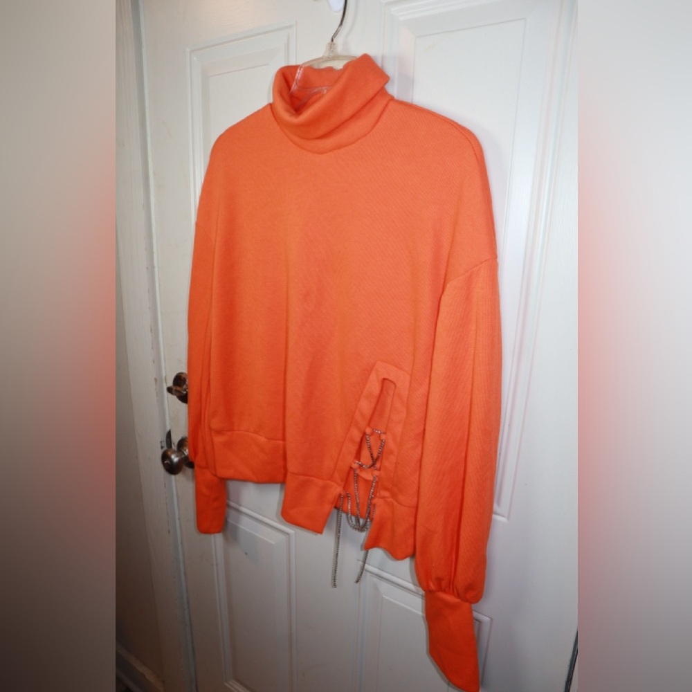 SHEIN Orange Women's Turtleneck Sweater - Picture 2 of 4